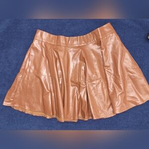 Chocolate Brand Faux Leather Mini Skirt Brown Large